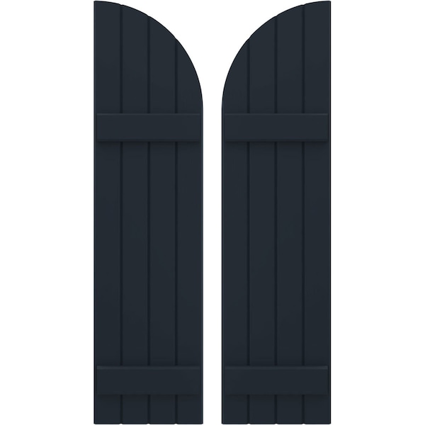 Ekena Millwork Americraft 4-Board (2 Batten) Wood Joined Board-n-Batten Shutters w/ Arch Top, ARW101BQ414X77OBH, PR ARW101BQ414X77OBH - main